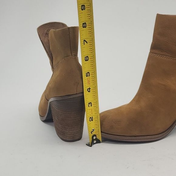 Vince Camuto Ankle Boots Brown Suede Women's 10 High 3.5" Wooden Heel Bootie - Picture 12 of 16